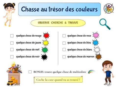 chasse aux couleurs pour enfants