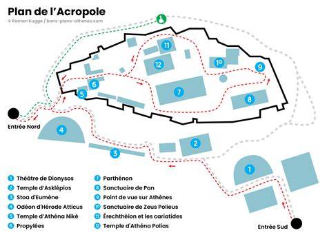 Carte touristique de l’Acropole d’Athènes