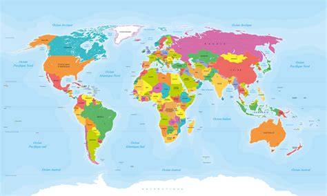 Carte d’anniversaire avec carte du monde