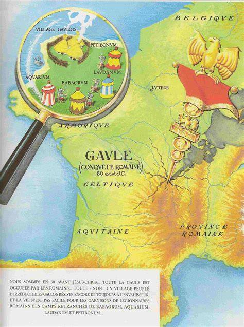 Carte du voyage d’Astérix en Gaule