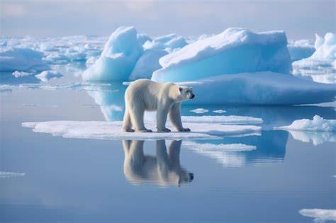 Ours polaire sur banquise arctique