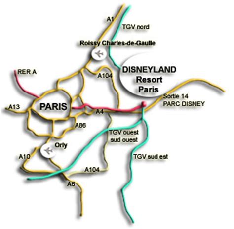 Carte accès Disneyland Paris depuis Paris
