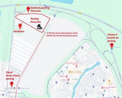 Plan du parking Disneyland Paris