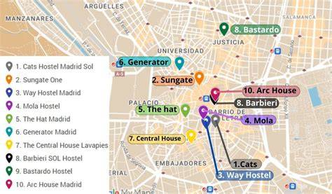 Carte des auberges autour de Sants-Montjuïc