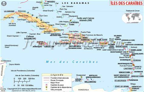 Carte des îles des Caraïbes