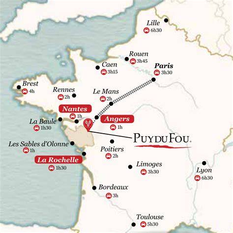 Carte itinéraire Soulac-sur-Mer Puy du Fou