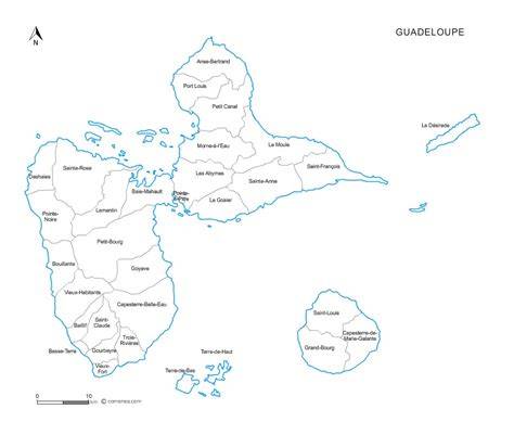 Carte des communes participantes en Guadeloupe