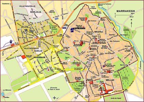 Plan touristique des souks de Marrakech