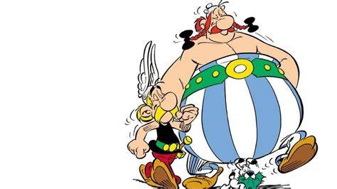 Astérix et Obélix combattant des Romains