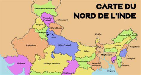 Carte touristique de l’Inde du Nord