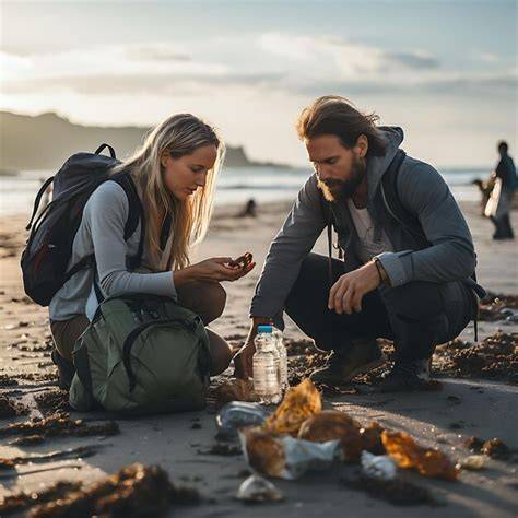 Voyageurs dans une destination durable