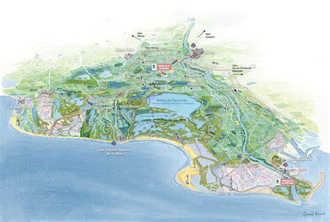 Carte du parc naturel de Camargue