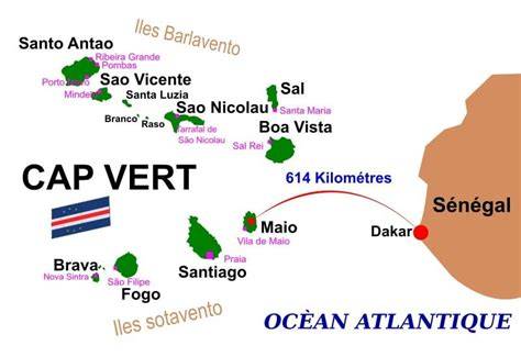 Carte détaillée des îles du Cap-Vert