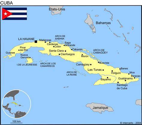 Carte de Cuba et formalités touristiques