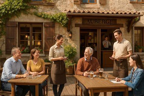 Menu français de terroir dans une auberge