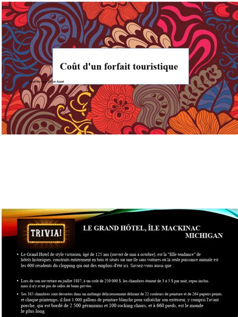 Assemblage d’un forfait touristique