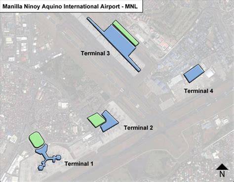 Carte aéroport Ninoy Aquino Manille terminaux