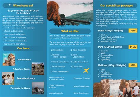 Brochure touristique anglaise pour tour opérateur