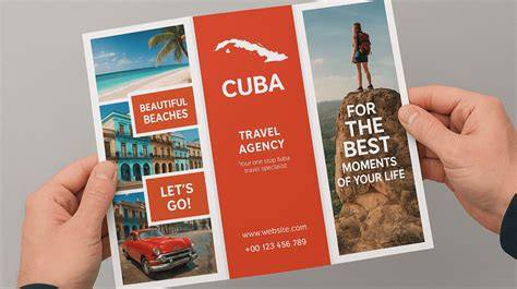 Maquette de brochure touristique tripartite