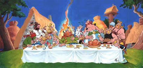 Astérix et Obélix autour du banquet