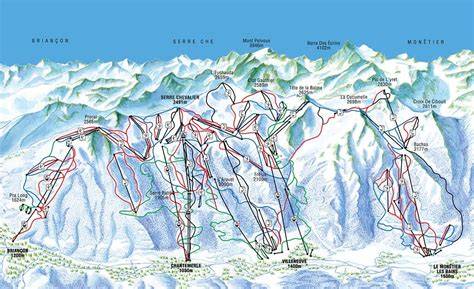 Plan des pistes Serre Chevalier Monêtier-les-Bains