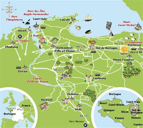 Carte touristique Dinan Saint-Malo Rance