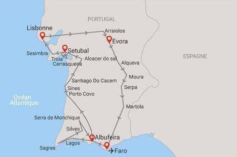 Route entre aéroport de Faro et Monchique