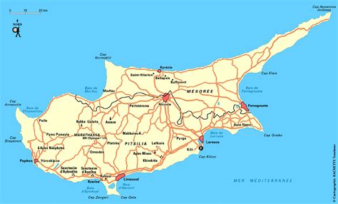 Carte de Chypre et principales villes