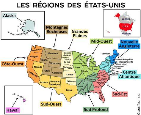 carte des grandes régions des États-Unis