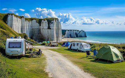 Camping près des falaises d'Étretat