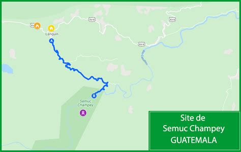 Carte de Lanquin à Semuc Champey