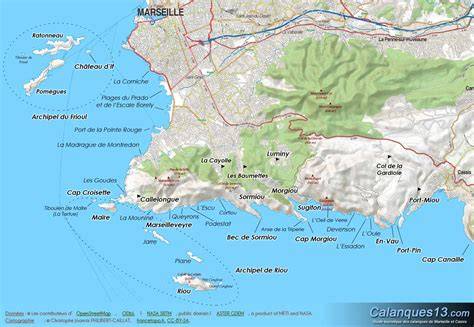 Carte des Calanques autour de Cassis
