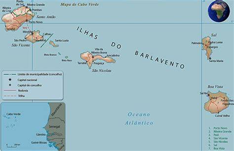 Carte des îles Barlavento et Sotavento