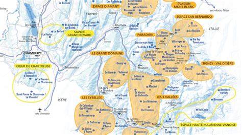 Carte des stations de ski autour de Thonon-les-Bains