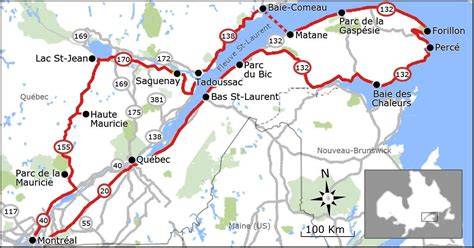 Carte routière vers Saint-Pacôme Kamouraska