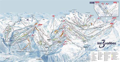 Plan des pistes des 3 Vallées