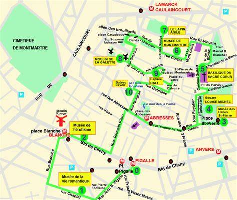 Plan de Montmartre autour de l’Hotel de Flore