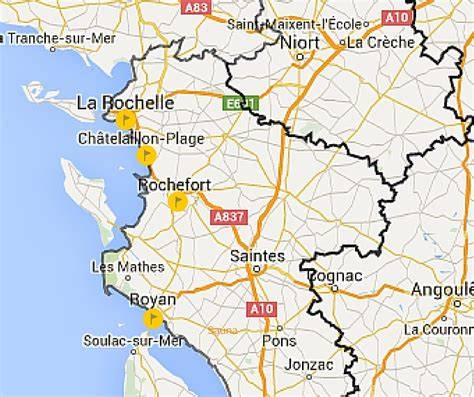 Carte des îles autour de La Rochelle