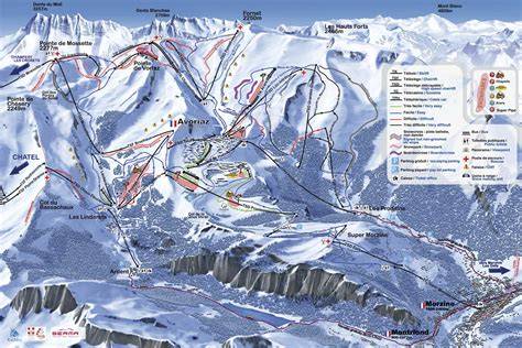 Plan des itinéraires de ski randonnée à Avoriaz