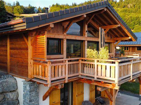 Chalet en bois avec vue sur les Dolomites