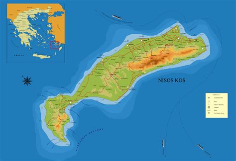 Carte des plages et sites de Kos
