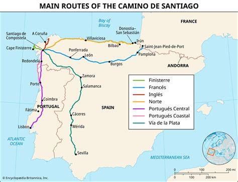 Carte du Camino de Santiago maritime