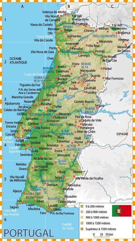 Carte du littoral portugais et principales plages
