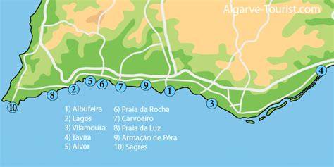 Carte interactive des villes de l'Algarve