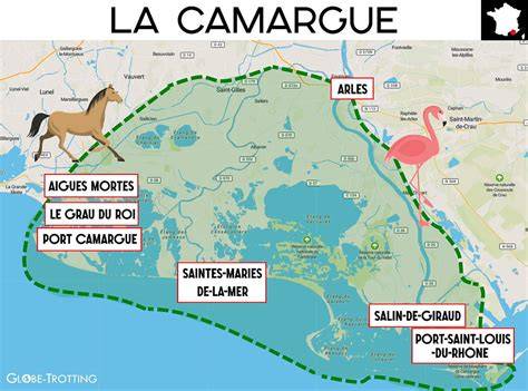 Carte de la Camargue et itinéraire équestre