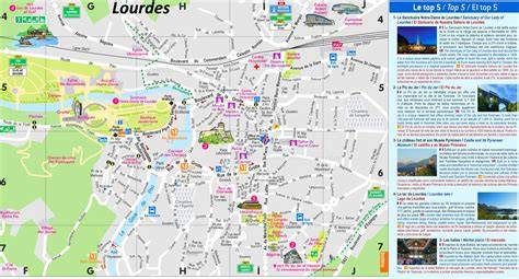 Carte touristique aménagée de Lourdes