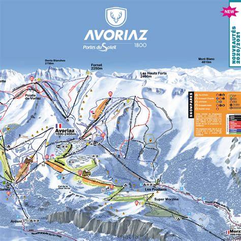 Carte des secteurs ski de fond Avoriaz Morzine
