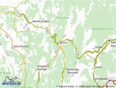 Carte itinéraire Banon Manosque Marseille