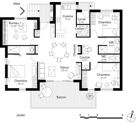 Plan d’aménagement d’un chalet de montagne