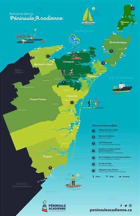Carte de la Péninsule acadienne